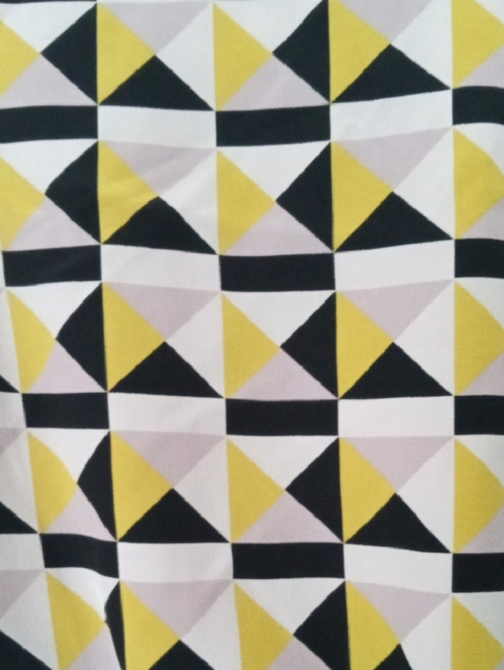 Fossil 100% Silk Geometric Mini Dress in Cream, Gray, Black and Yellow Size 2 - Picture 5 of 9